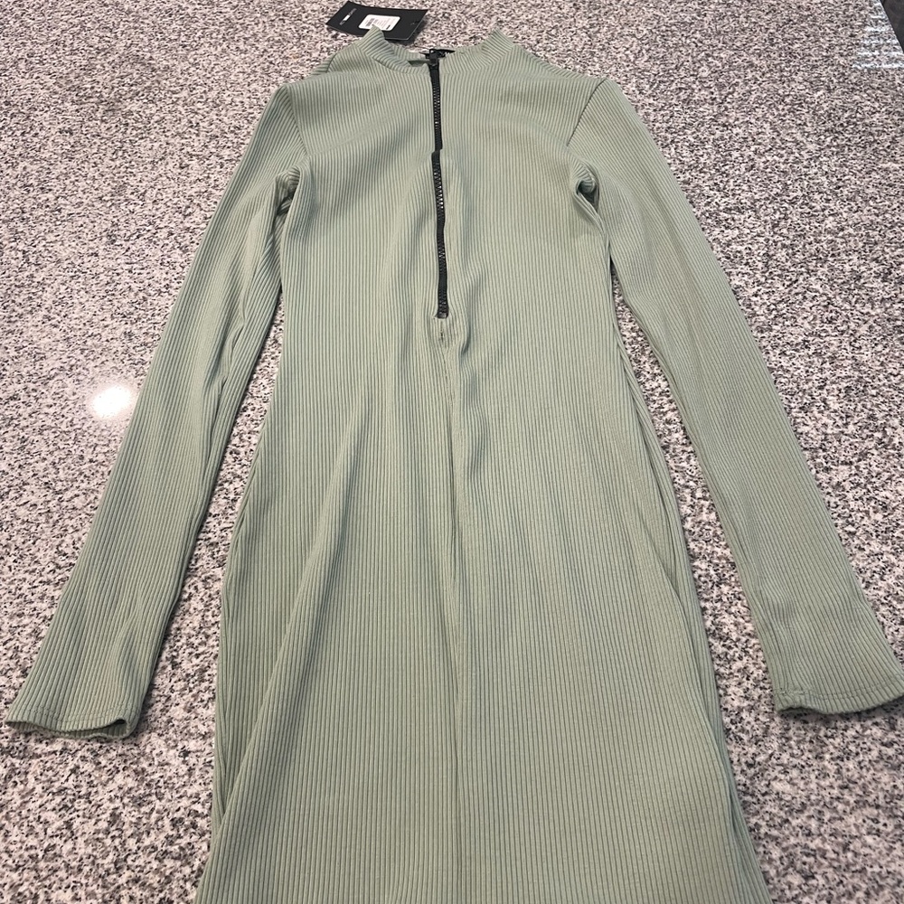 Sage fitted dress